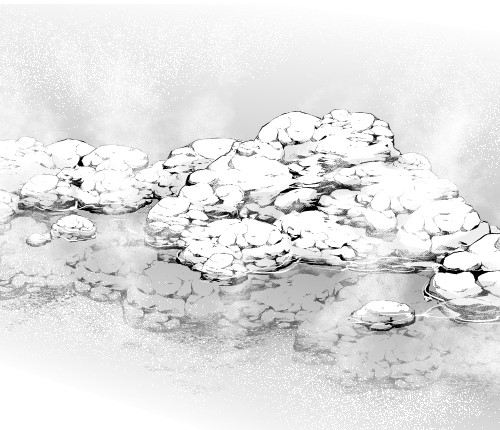 ちょっとの手間で劇的変化 小岩ブラシで露天風呂を描く方法 漫画素材工房 Manga Materials