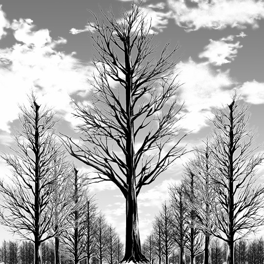 イチョウ 杉 枯れ木ブラシ 漫画素材工房 Manga Materials