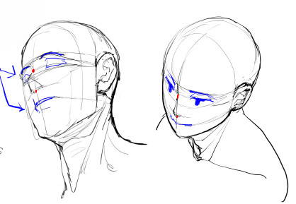 アオリ フカンを克服する 頭部 顔の描き方 漫画素材工房 Manga Materials