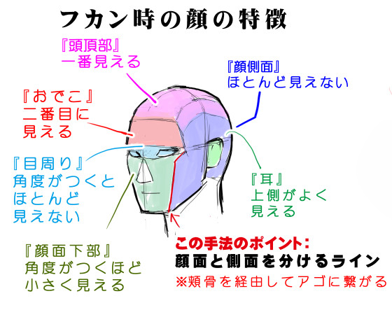 アオリ フカンを克服する 頭部 顔の描き方 漫画素材工房 Manga Materials